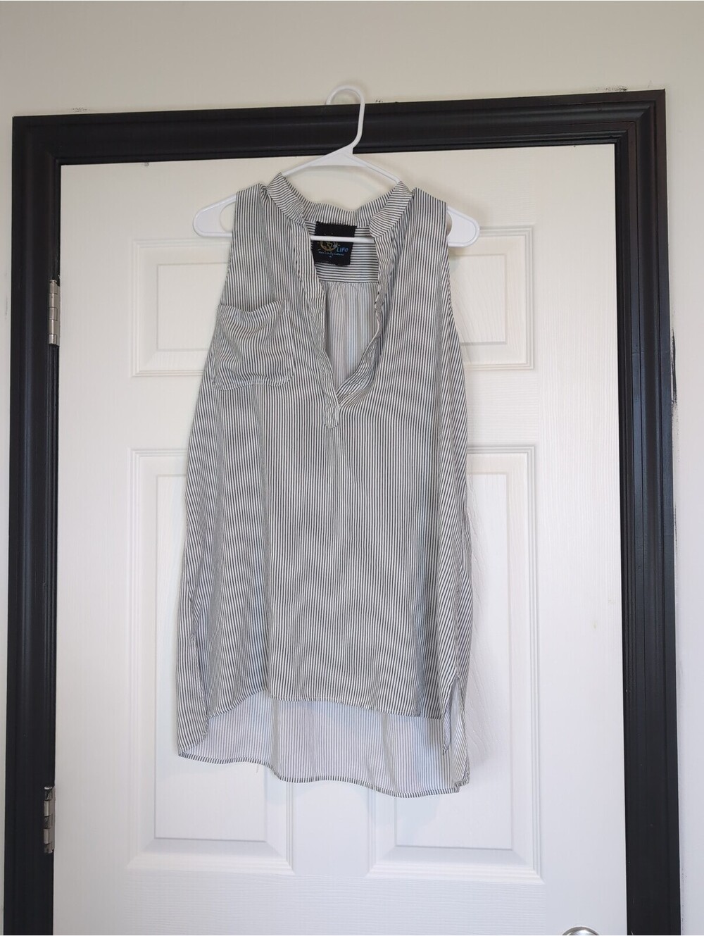 Medium blue life striped tank top